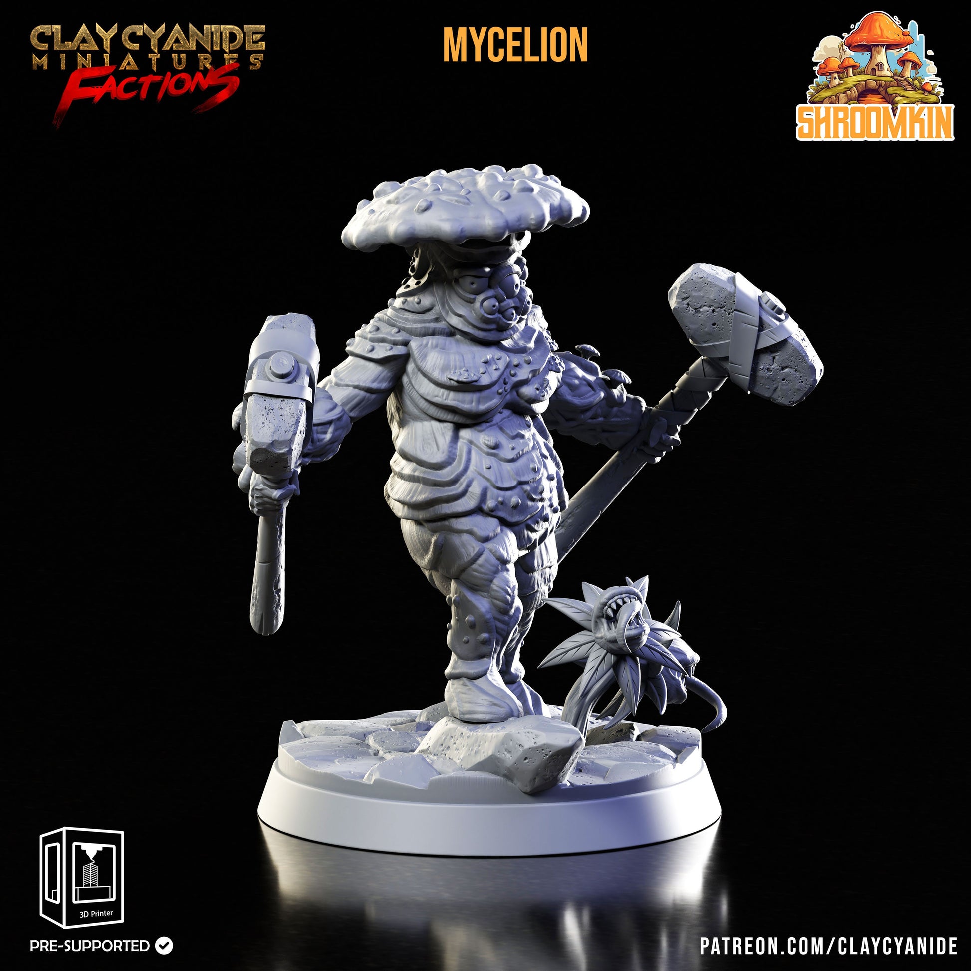 Mycelion - Clay Cyanide Printed Miniature | Dungeons & Dragons | Pathfinder | Tabletop