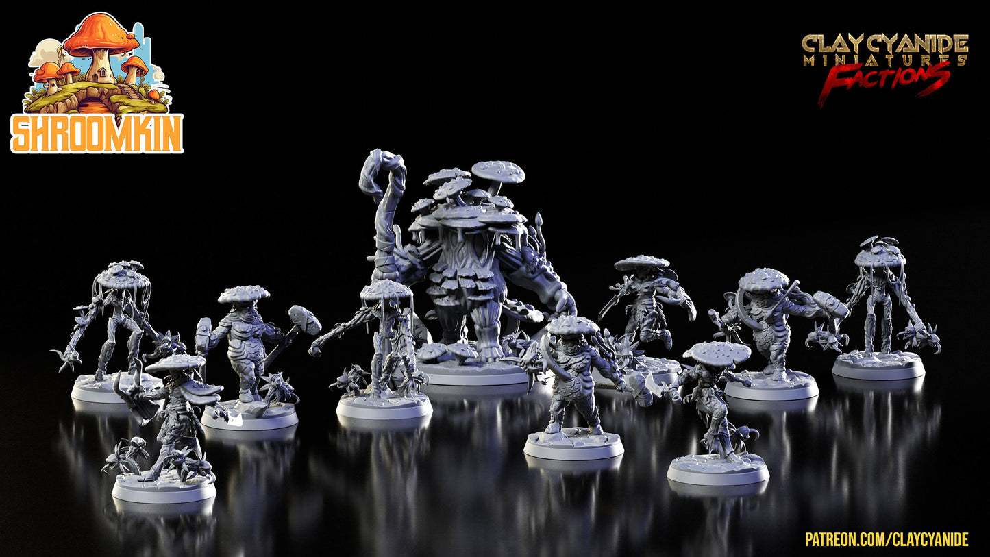 Shroomkin Faction Bundle - 10 Clay Cyanide Printed Miniatures | Dungeons & Dragons | Pathfinder | Tabletop
