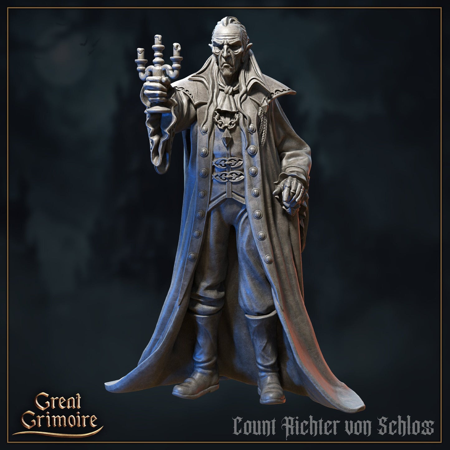 Count Richter von Schloss - Great Grimoire Printed Miniature | Dungeons & Dragons | Pathfinder | Tabletop