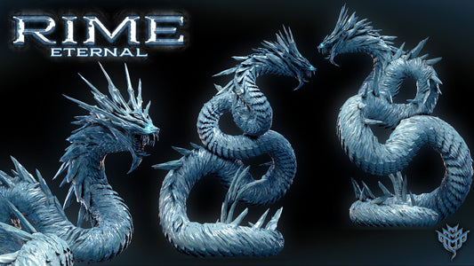 Icebound Serpent - Mini Monster Mayhem Printed Miniature | Dungeons & Dragons | Pathfinder | Tabletop