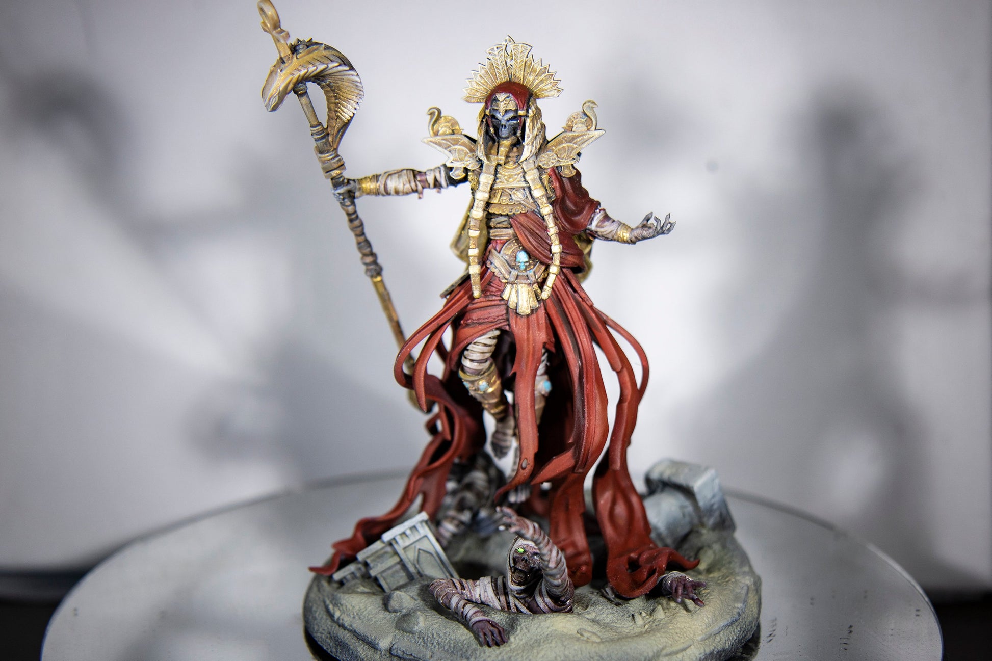 Undead Anubis, Ancient Egyptian God King - Archvillain Games Printed Miniature | Dungeons & Dragons | Pathfinder | Tabletop